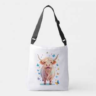 Bolsa Ajustável Vetor de Vaca Highland pintando um animal adorável