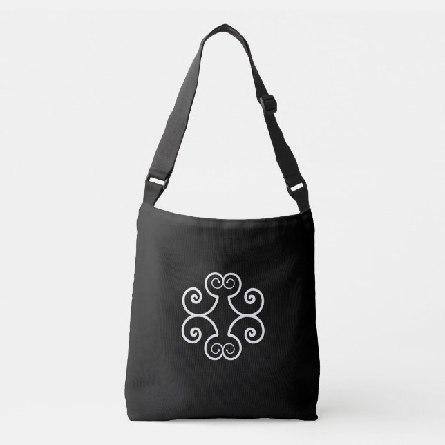 Bolsa Ajustável Vetor espiral branco a preto (Frente)