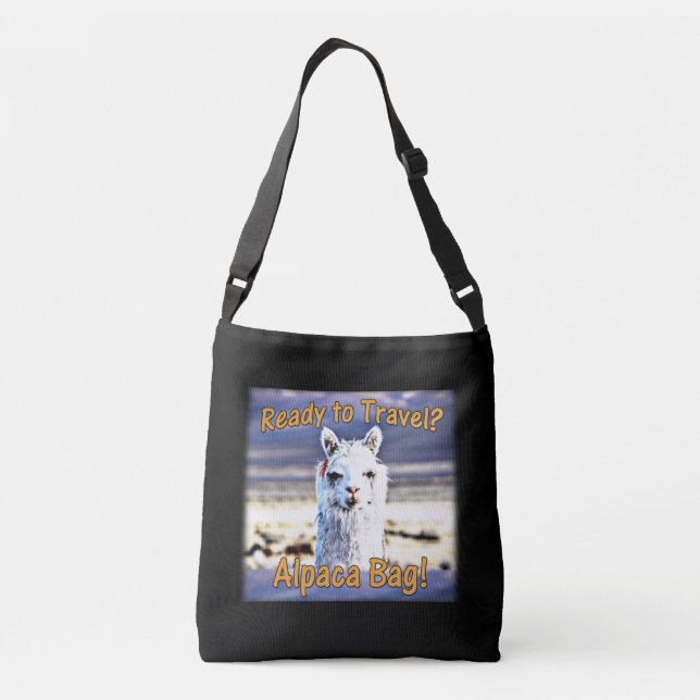 Bolsa Ajustável Viajante do Mundo - Saco Alpaca Engraçado (Verso)