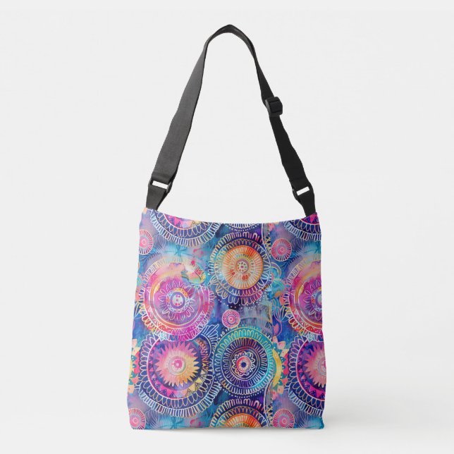 Bolsa Ajustável Vibrante Mandala em Aquarela (Frente)