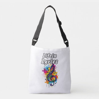 Bolsa Ajustável "Vida em Letras" notas coloridas tipografia design