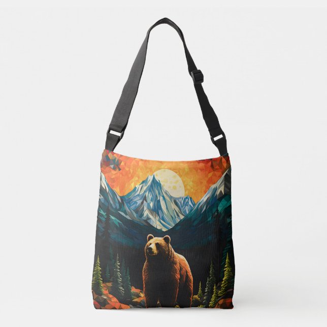 Bolsa Ajustável Vidro Selvagem Montanha Urso Sunset (Frente)