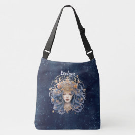 Bolsa Ajustável Vigro duplo - sinal de texto personalizado azul mo