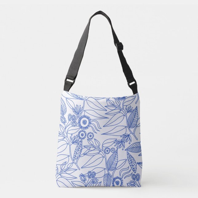 Bolsa Ajustável Vinhas Azuis e Flores (Frente)