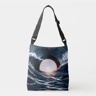Bolsa Ajustável Vinil Vintage Onda Surf Música Retro Oceano
