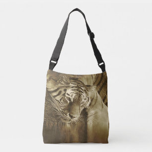 Bolsa Ajustável Vintage abstrato do tigre