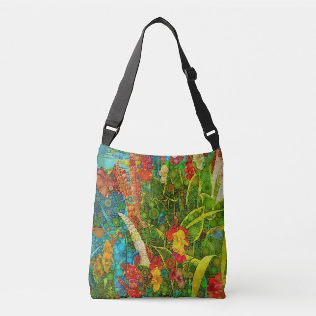Bolsa Ajustável Vintage Bloom Tropical Wilflower (Frente)