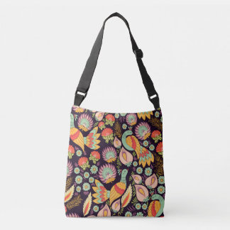 Bolsa Ajustável Vintage Folk Floral Birds Ornament