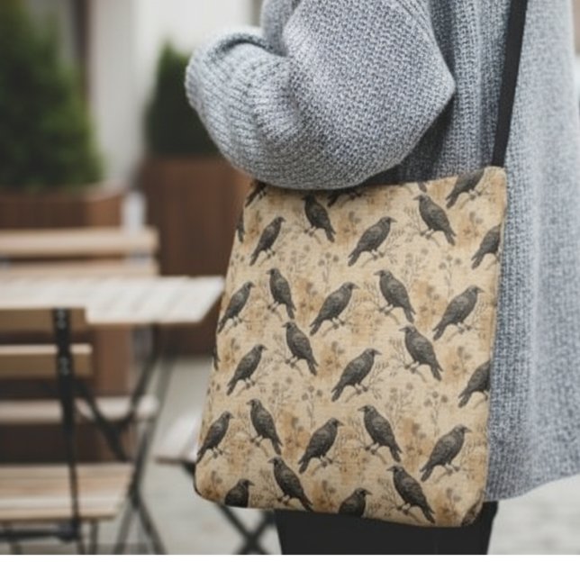 Bolsa Ajustável Vintage Gothic Crow Dark Academia (Raven crossbody bag)