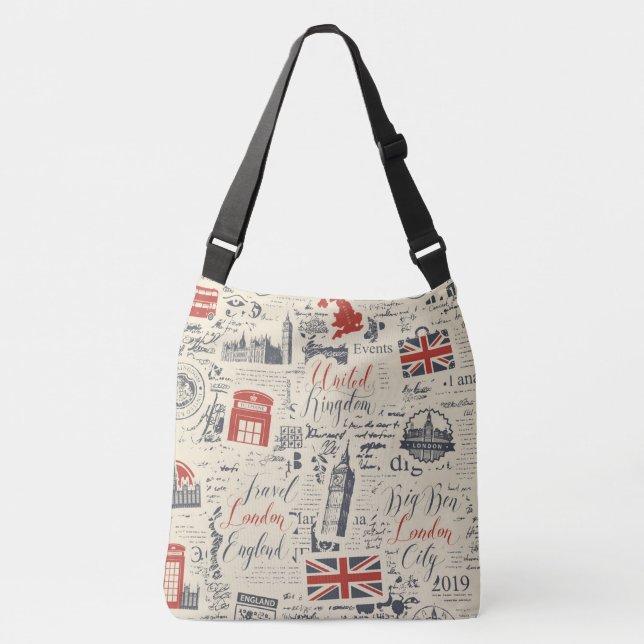 Bolsa Ajustável Vintage London Cross-Body Bag (Frente)