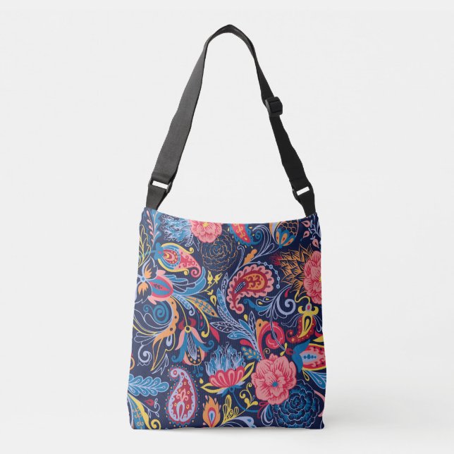 Bolsa Ajustável Vintage Paisley Seamless Pattern Design (Frente)
