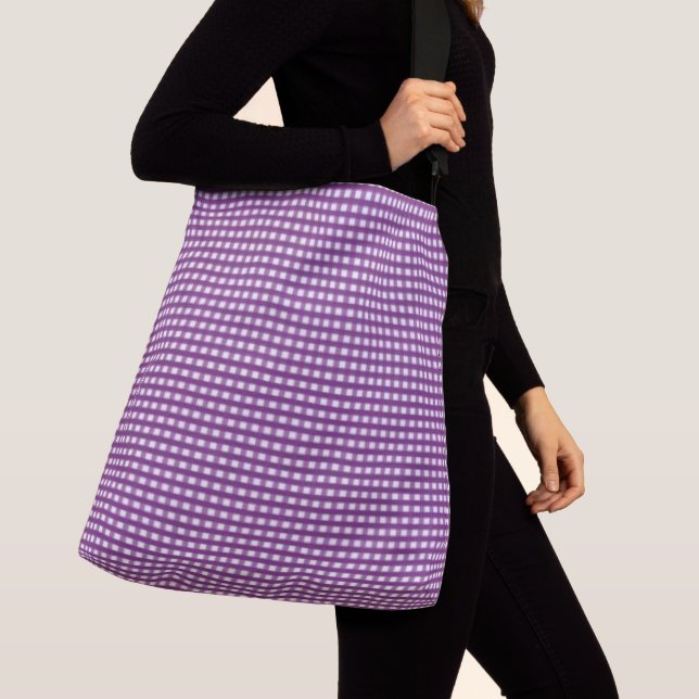 BOLSA AJUSTÁVEL "VINTAGE PURPLE LILAC GINGHAM VERIFICA" (Close Up)