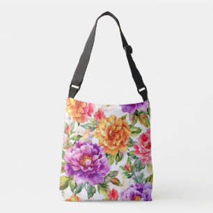 Bolsa Ajustável Vintage Summer Bloom Watercolor Florals