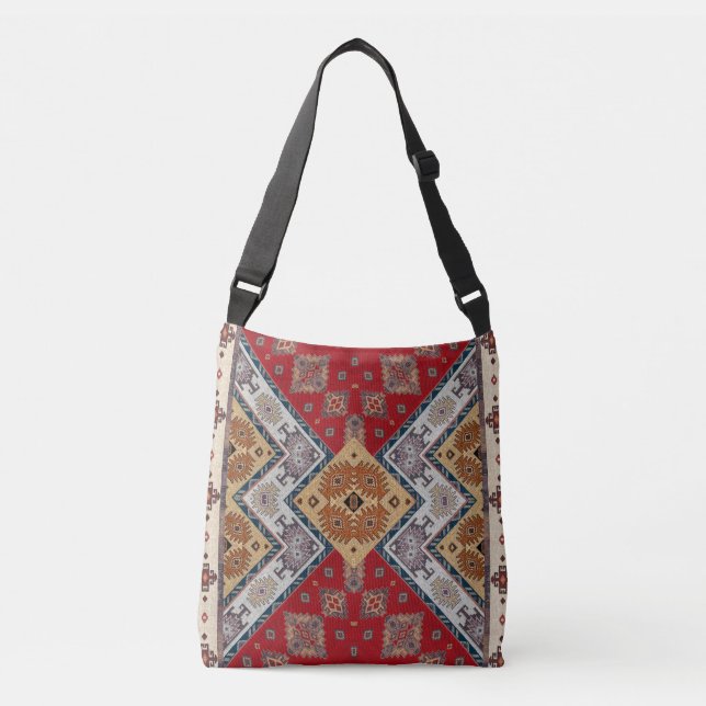 Bolsa Ajustável Vintage Turco Rug Antiquado Kilim (Frente)