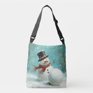 Bolsa Ajustável Vintage Whimsical Winter Snowman Joy