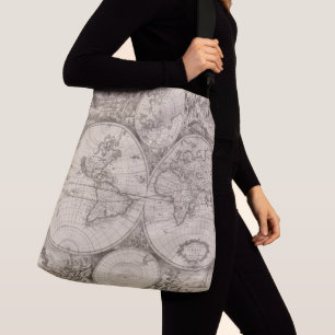 Bolsa Ajustável Vintage World Globe Map Crossbody