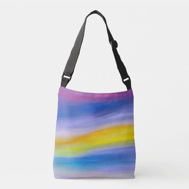 Bolsa Ajustável Violeta e Raio Dourado Abstrato (Frente)