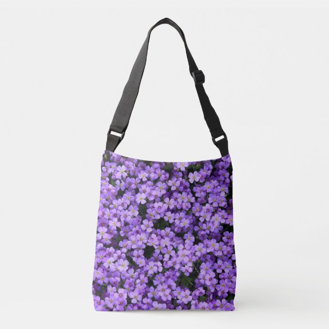 Bolsa Ajustável Violetas Violeta Flores de Corpo Cruzado Violetas (Frente)