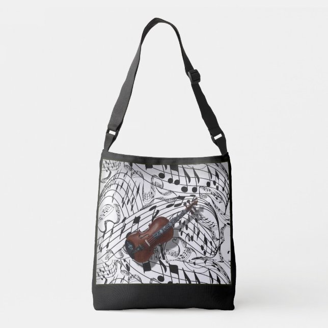 BOLSA AJUSTÁVEL VIOLINA EM NOTAS DE MÚSICA (Verso)