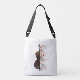Bolsa Ajustável Violino com flores.