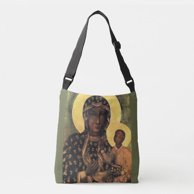 Bolsa Ajustável Virgem Negra Maria Ícone Polônia Nossa Senhora (Frente)