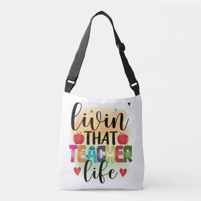 Bolsa Ajustável Vivendo Aquela Vida De Professores - Presente Para (Frente)
