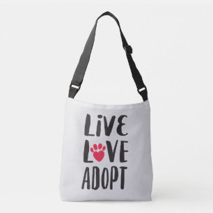 Bolsa Ajustável Vivo. Amor. Adote a adopção do animal de estima