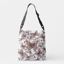 Vôo do saco cor-de-rosa de Crossbody da borboleta