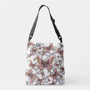 Bolsa Ajustável Vôo do saco cor-de-rosa de Crossbody da borboleta