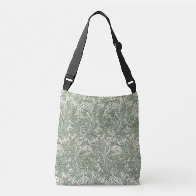Bolsa Ajustável Wallpaper tulip William Morris verde têxtil (Frente)