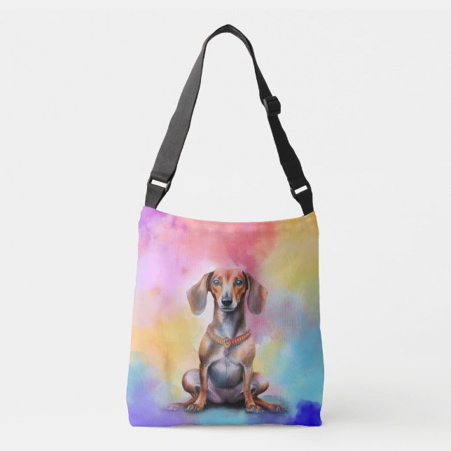 Bolsa Ajustável Watercolor Dachshund (Frente)