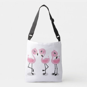 Bolsa Ajustável Whimsical tropical flamingos