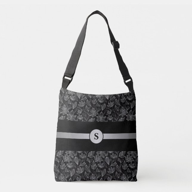 Bolsa Ajustável White Floral Personalizado Elegante (Frente)