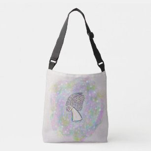 Bolsa Ajustável White Guardian Angel Purpose Art Cross Body Bag