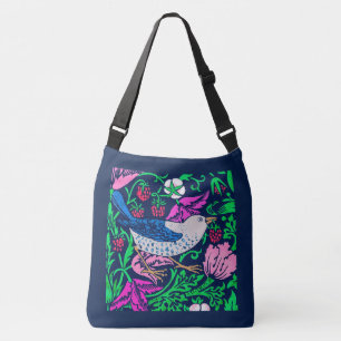 Bolsa Ajustável William Morris Bird & Azulejo, Marinho e Fuchsia
