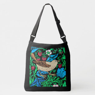 Bolsa Ajustável William Morris Bird & Flower Azulejo, em preto