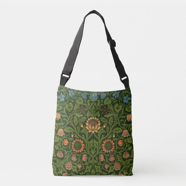 Bolsa Ajustável William Morris Violet e Columbine Art Rug (Frente)