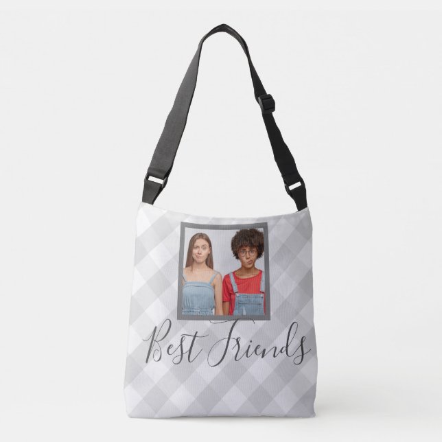 Bolsa Ajustável Xadrez de Fotografias dos Melhores Amigos (Frente)