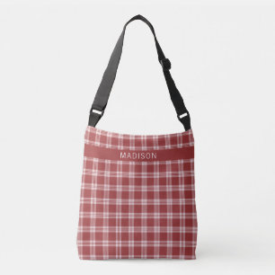 Bolsa Ajustável Xadrez de nome personalizado / Padrão de Tartan