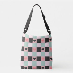 Bolsa Ajustável Xadrez do Coração Blush Mint Buffalo