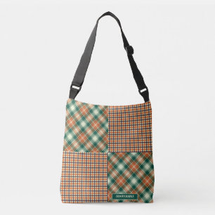 Bolsa Ajustável Xadrez Moderno e Padrão de Xadrez Verde Laranja