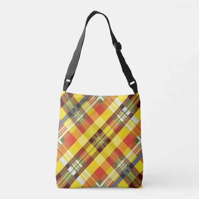 Bolsa Ajustável Xadrez / Tartan - Girassol - (Verso)