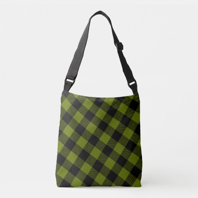 Bolsa Ajustável Xadrez Verde Jardim Buffalo (Frente)