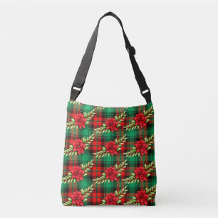 Bolsa Ajustável Xadrezes De Natal Poinsettias E Folhas 2