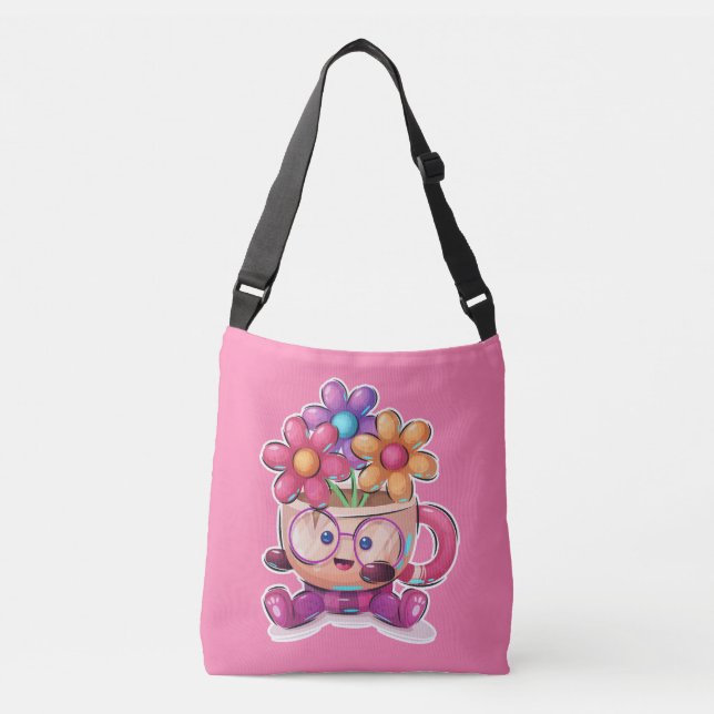 Bolsa Ajustável Xícara De Chá Pequena Feliz E Fofa (Frente)