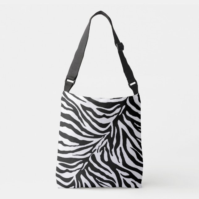 Bolsa Ajustável zebra 1 impressão animal a preto e branco (Frente)