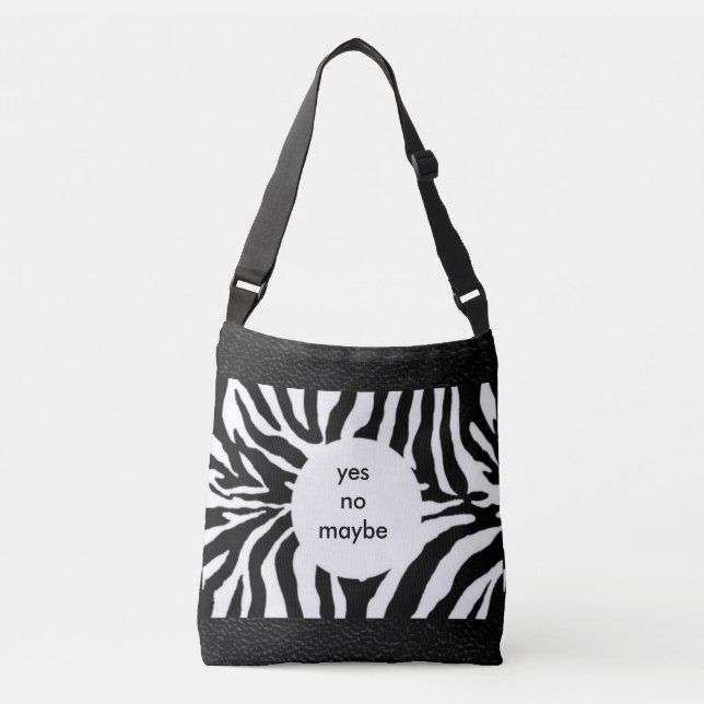 Bolsa Ajustável Zebra DIVERTIDA com Aparência de Couro Estampada (Frente)