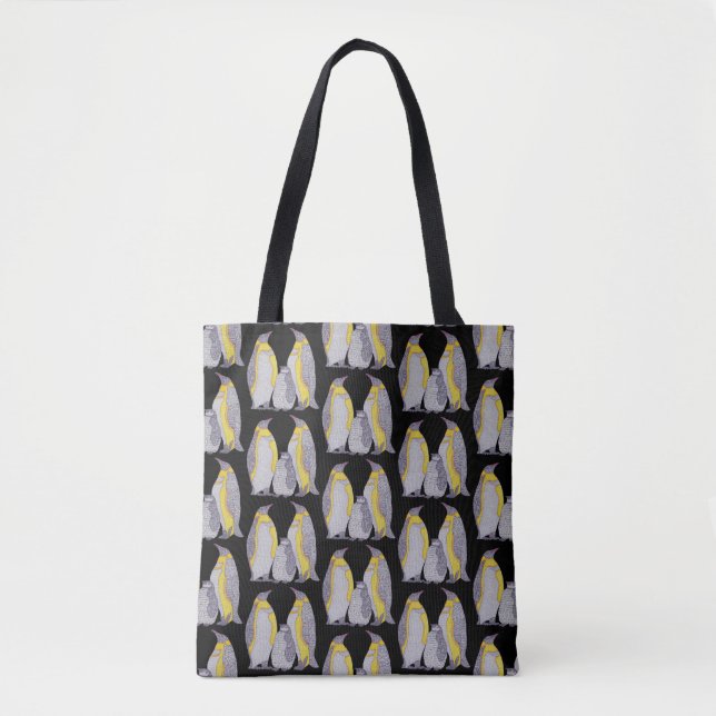 Bolsa All-Over - Família Penguin (padrão preto) (Frente)