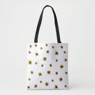 Bolsa branco com flores amarelas