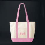 Bolsa Bride<br><div class="desc">O saco de totas é mostrado a rosa com texto especial Bride. Cor bolsa: Natural/Rosa</div>